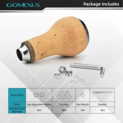 Gomexus Handle Knob Cork For Spinning Reel - Cork/Silver -Angebote Daiwa Store CA27TNBK 4