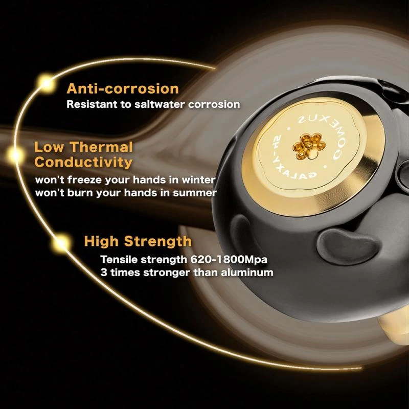 Gomexus 90mm Aluminium Power Handle With 45mm Titanium Knob - Black & Gold 7 Gomexus 90mm Aluminium Power Handle With 45mm Titanium Knob - Black & Gold – Bild 5